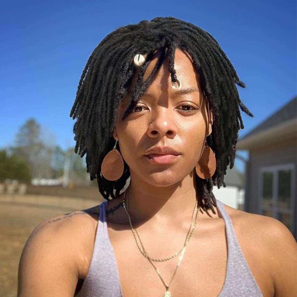 Short Afro Dreadlock Wigs Braided Wigs for Black Women Brown Blonde Black Burg