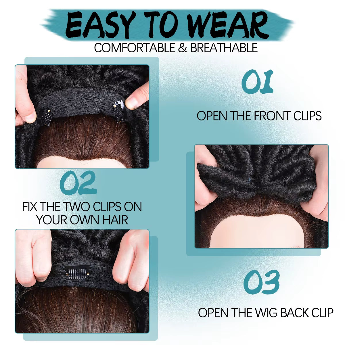 Short Crochet Wigs Synthetic Clips in Hair Toupee Extensions Afro Synthetic Braided Half Wig Dreadlock Hairpieces for Men Women