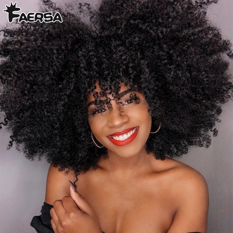 Short Hair Afro Kinky Curly Wig for Black Women Cosplay Blonde Synthetic Natural Red Wigs African Ombre Hightemperature