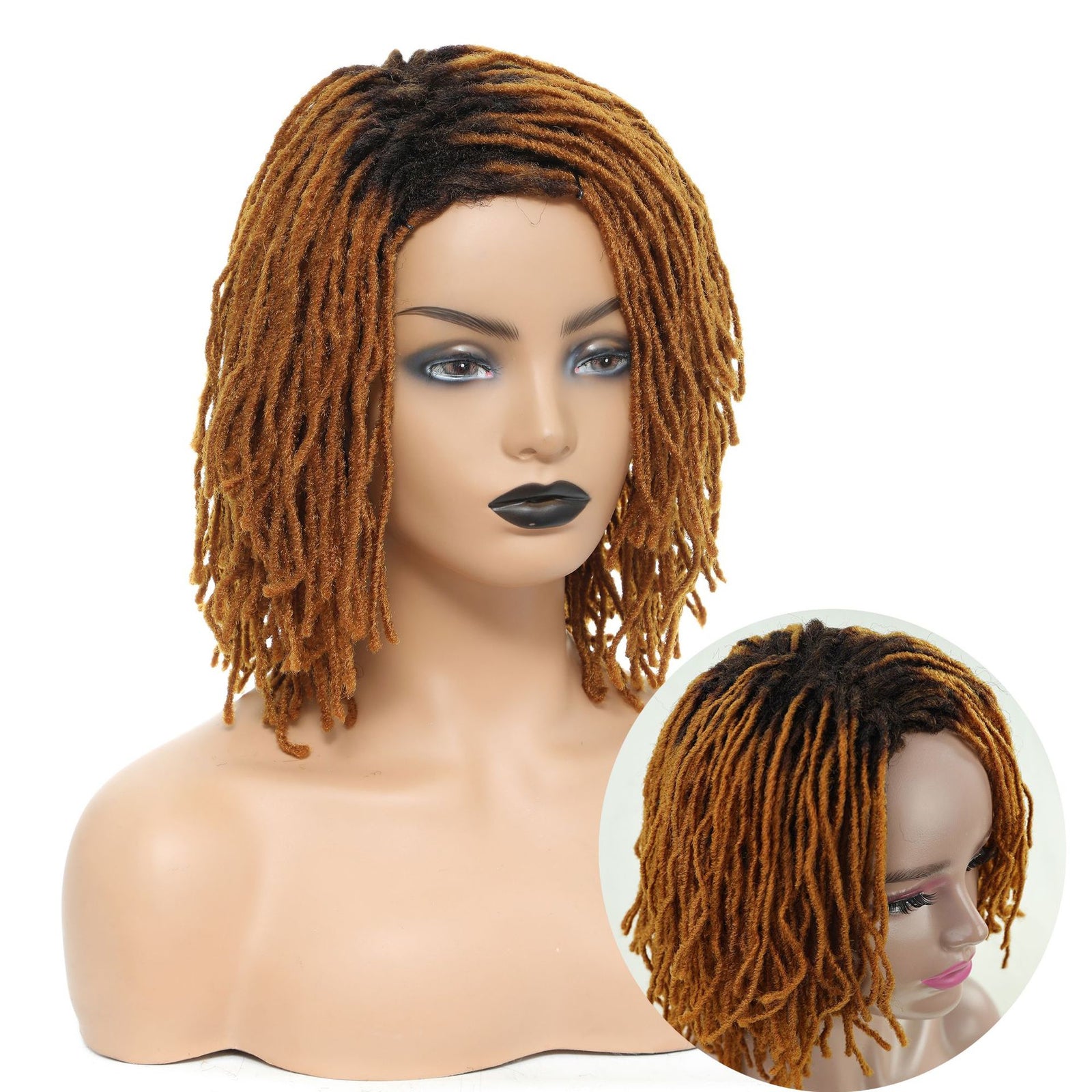 Short Afro Dreadlock Wigs Braided Wigs for Black Women Brown Blonde Black Burg
