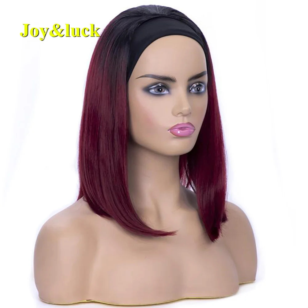 Headband Synthetic Wig Short Afro Kinky Curly Hair Wigs for Black Women Fluffy Curls Hairband African Turban Wrap Hair