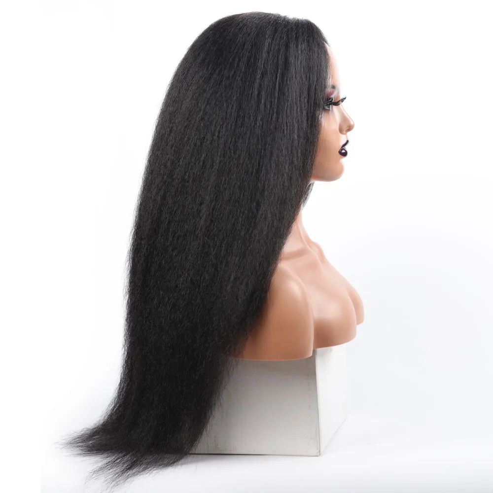 Long Kinky Straight Synthetic Wigs for Black Women Black Brown Blonde Ginger Red White Hair Afro Wigs Synthetic STW Hair Wigs